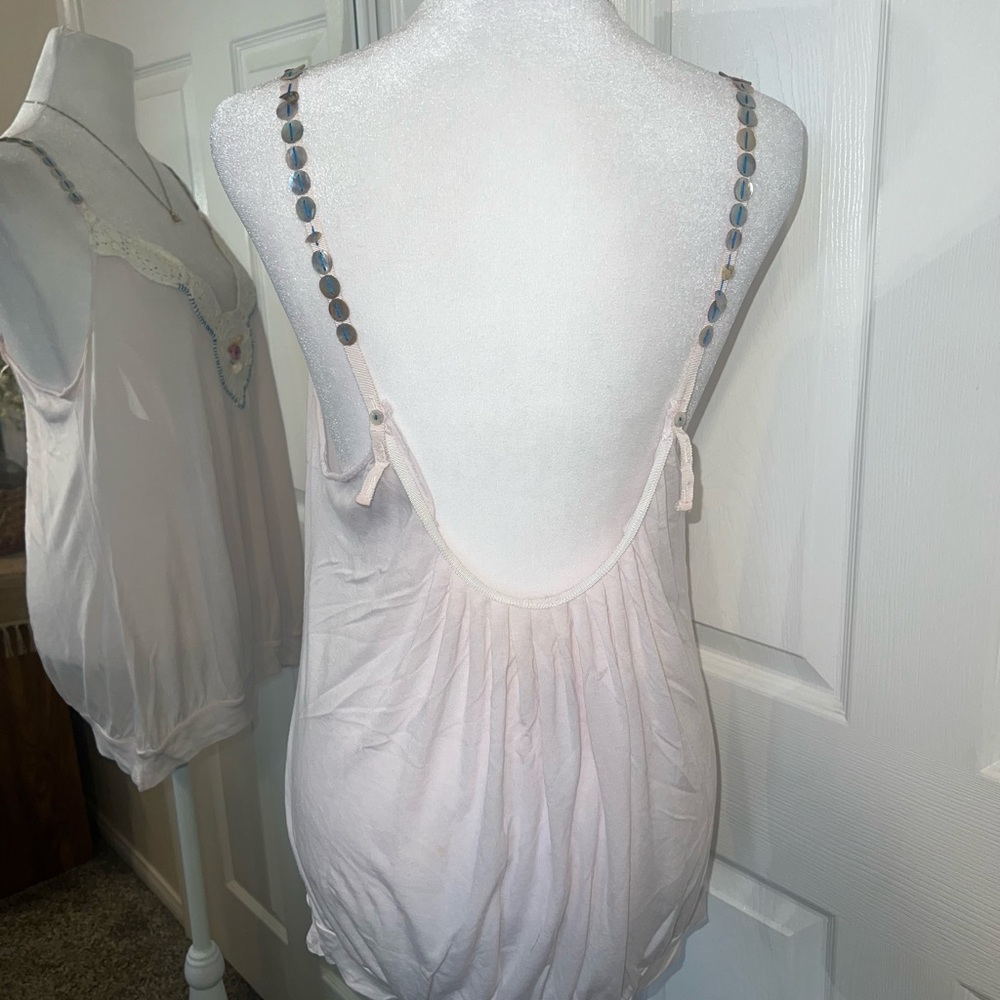 Vintage Free People Crochet Shell Camisole Size M - Picture 7 of 12